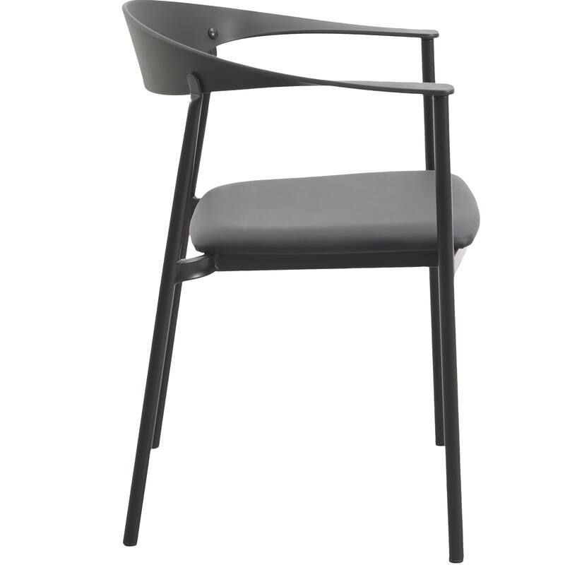 Leather Dining Chair with Stainless Steel Frame Set of 2 Kora Series