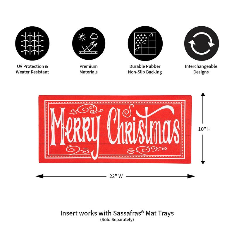 Quaint Merry Christmas Sassafras Switch Mat - 10.24''W x 0.10''H x 22.24