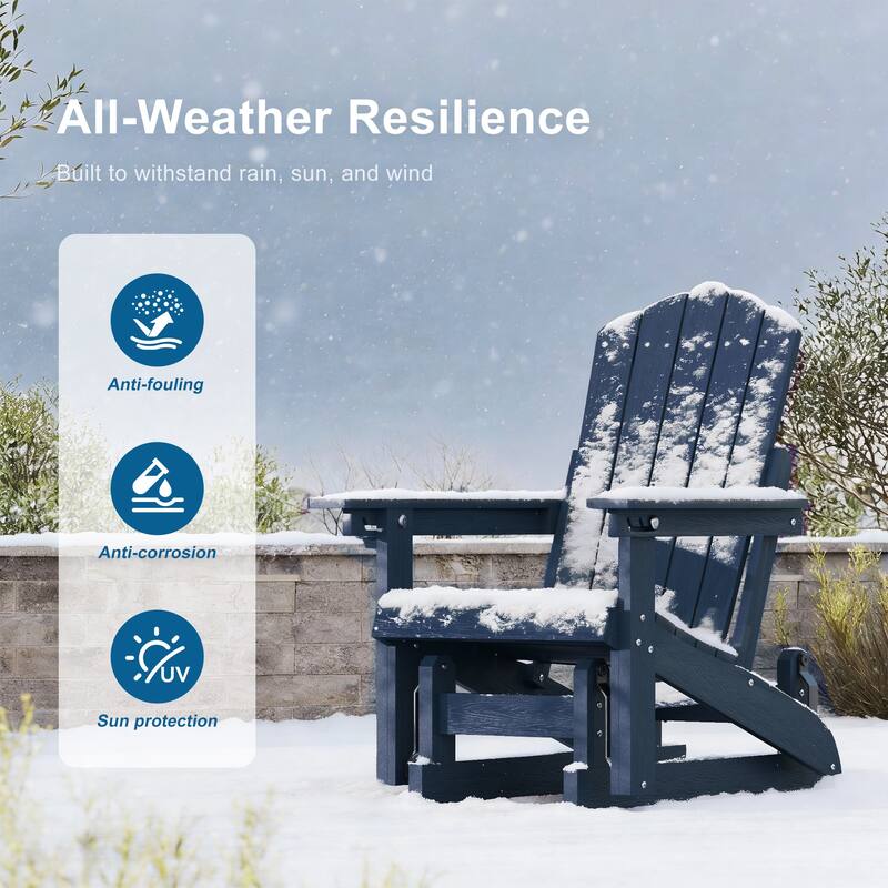Glider Adirondack Patio Chair, 3-Position Adjust Smooth Motion Chair