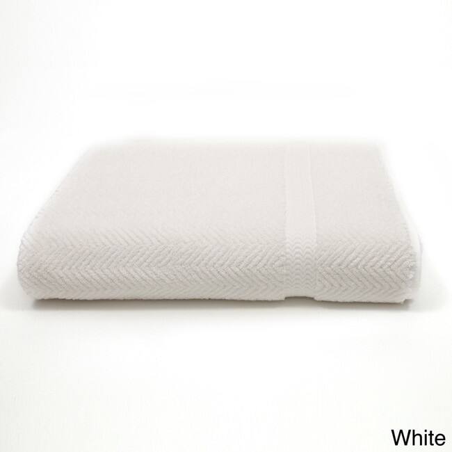 Authentic Hotel and Spa Herringbone Weave Turkish Cotton Bath Sheet - White