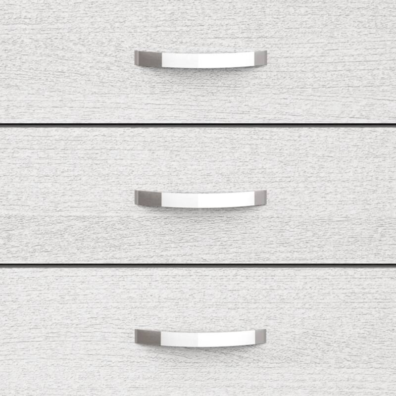 51" Tall Modern White Wood 5-drawer Storage Chest with Metal Pull