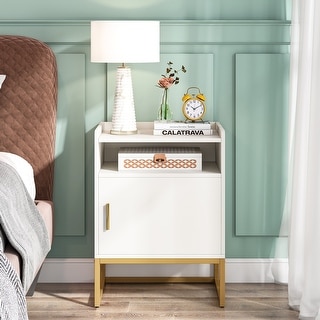 Modern Nightstand With Cabinet And Storage Shelf - Bed Bath & Beyond 