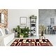 preview thumbnail 1 of 6, Porch & Den Kimy Red Geometric Graphic Area Rug 2' x 6'