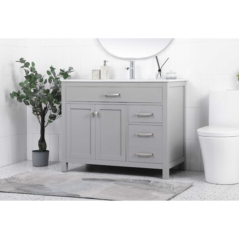 Elegant Lighting VF23342 Lewis 42" Free Standing Single Basin Vanity