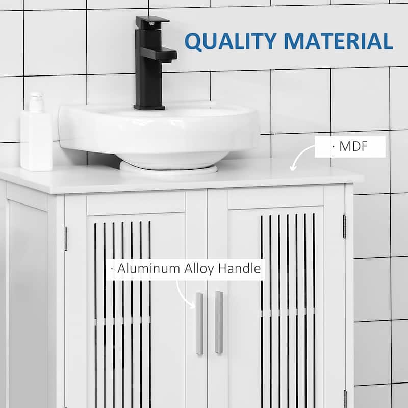 kleankin Under Sink Cabinet for Efficient Small Bathroom Storage, Modern and Elegant Bathroom Cabinet Storage for Small Spaces