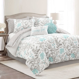 Lush Decor Aprile Soft Reversible Oversized Comforter 8 Piece Set - Bed ...