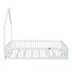 preview thumbnail 27 of 28, Full Size House Shaped Platform Bed with 12" Guardrail, Pine Wood Kids Bed Frame and Rustic Design for Bedroom, Natural Finish