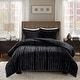 preview thumbnail 1 of 24, Madison Park York Faux Fur Comforter Mini Set Black - California King