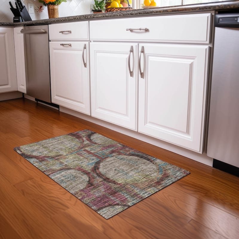 Premium Washable Super Soft Contemporary Casual Mayfield Rug - Taupe - 1'8" x 2'6"