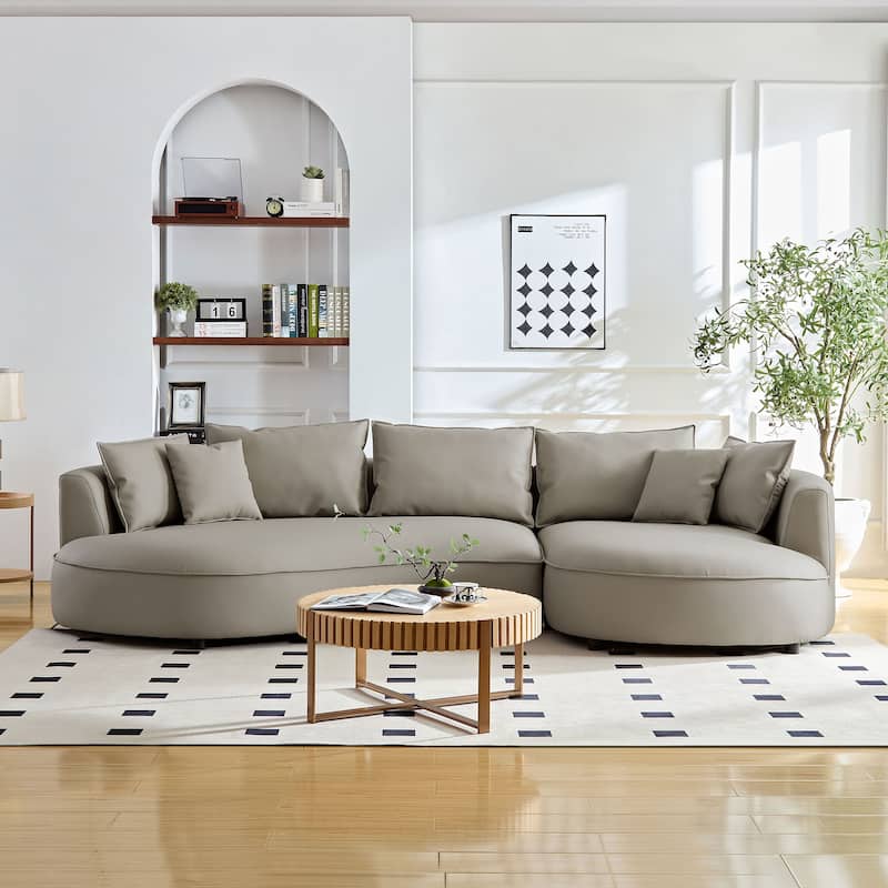L-Shaped Leather Sectional Sofa with Chaise – Large Luxe Couch for Living Room