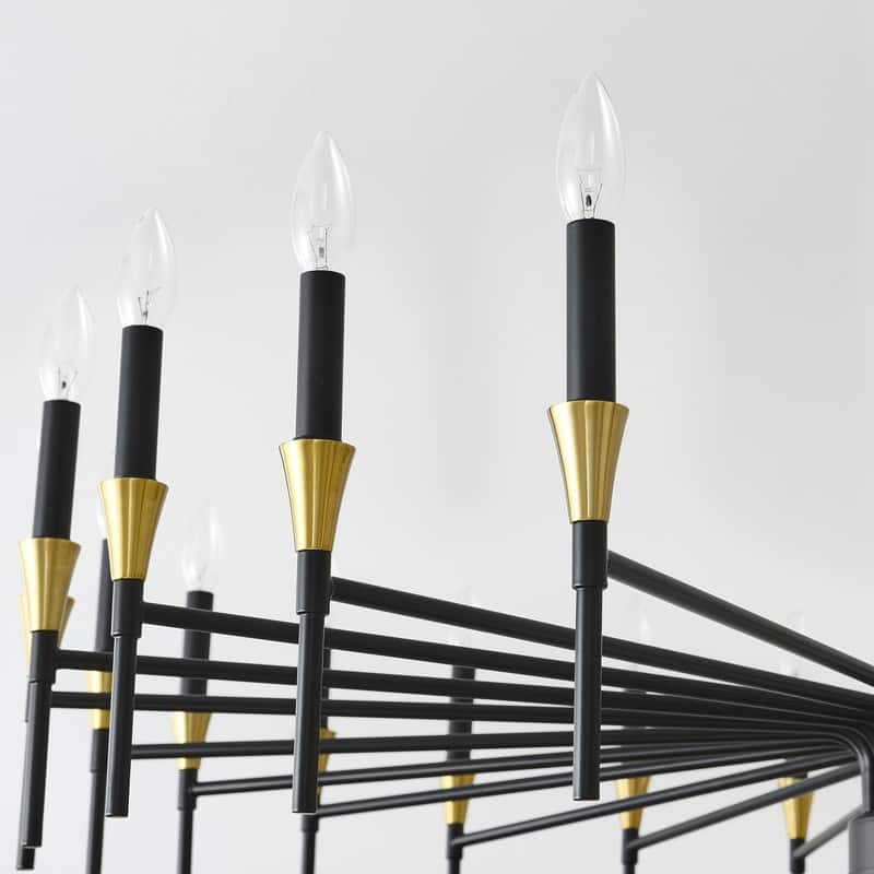 Black Farmhouse Chandelier Modern Candle Chandelier for Dining Room