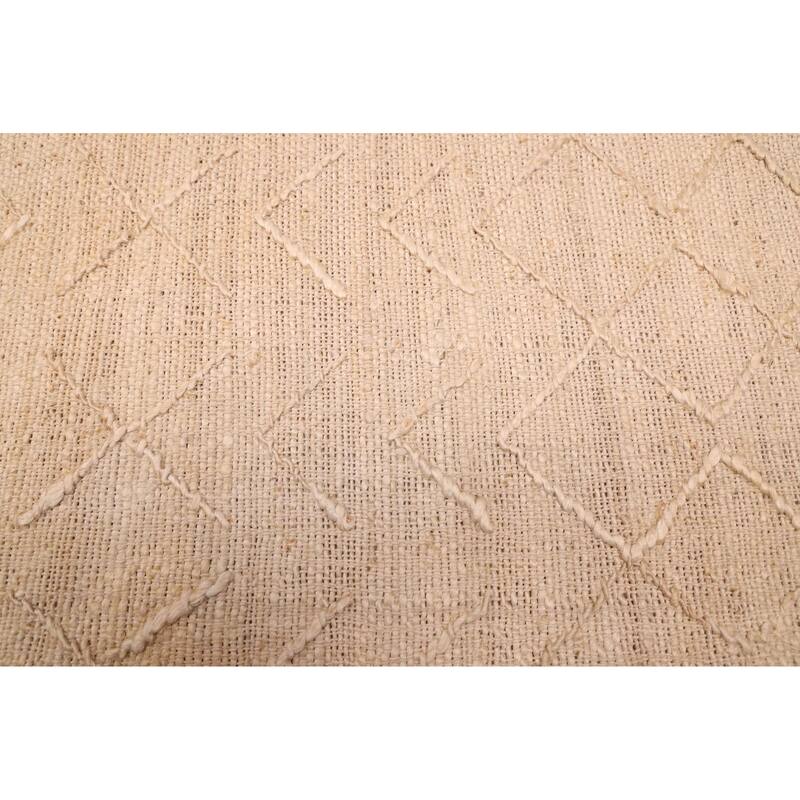 ECARPETGALLERY Flat-Weave Palas Denizli Cream Jute Kilim - 5'1 x 7'11