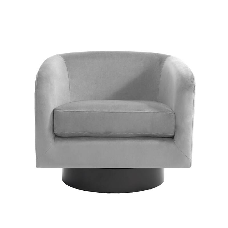 360-Degree Swivel Round Barrel Velvet Armchair Accent Chairs
