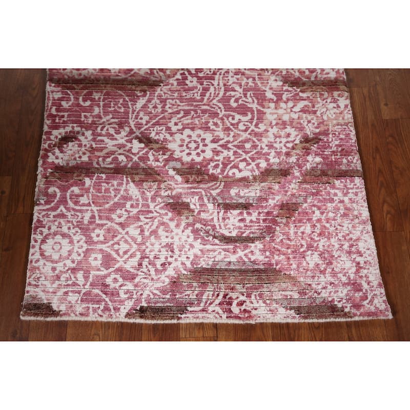 Abstract Indian Modern Accent Rug Handmade Wool Carpet - 2'8" x 4'9"