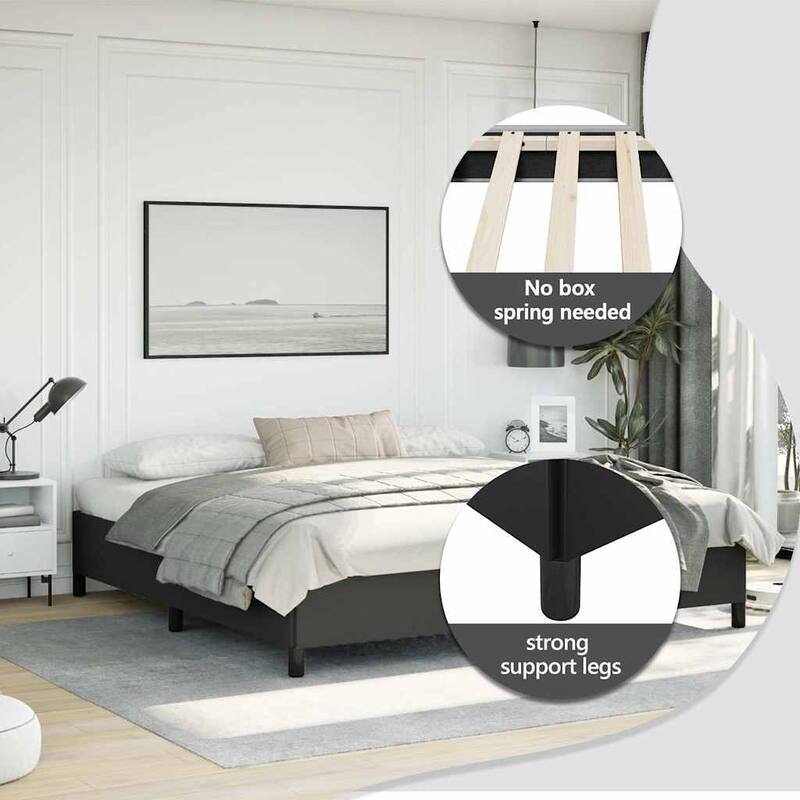 vidaXL Bed Frame, Faux Leather, No Mattress