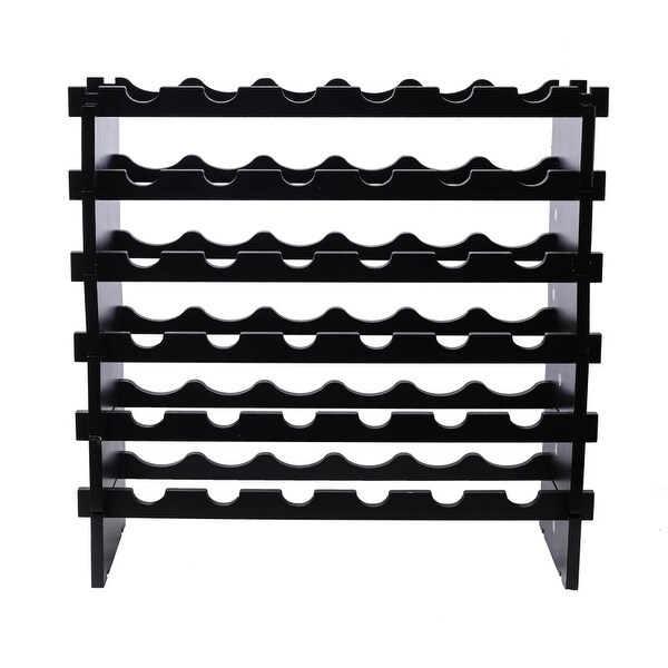 Free Standing Wooden Stackable Modular Wine Rack Storage Stand On