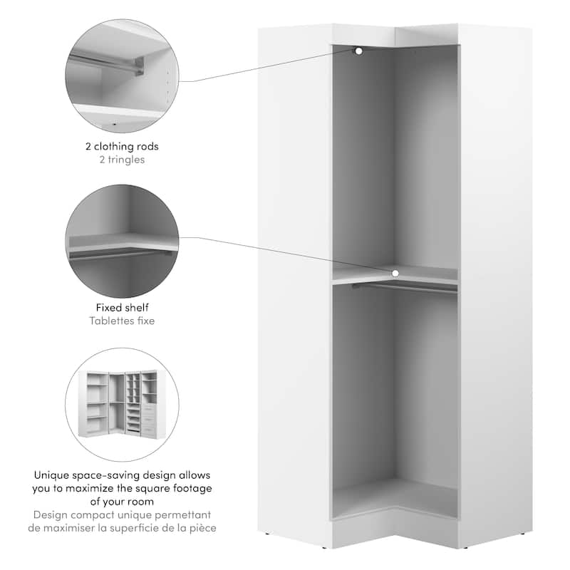 Pur 33W Corner Closet Organizer, Shelving Unit by Bestar
