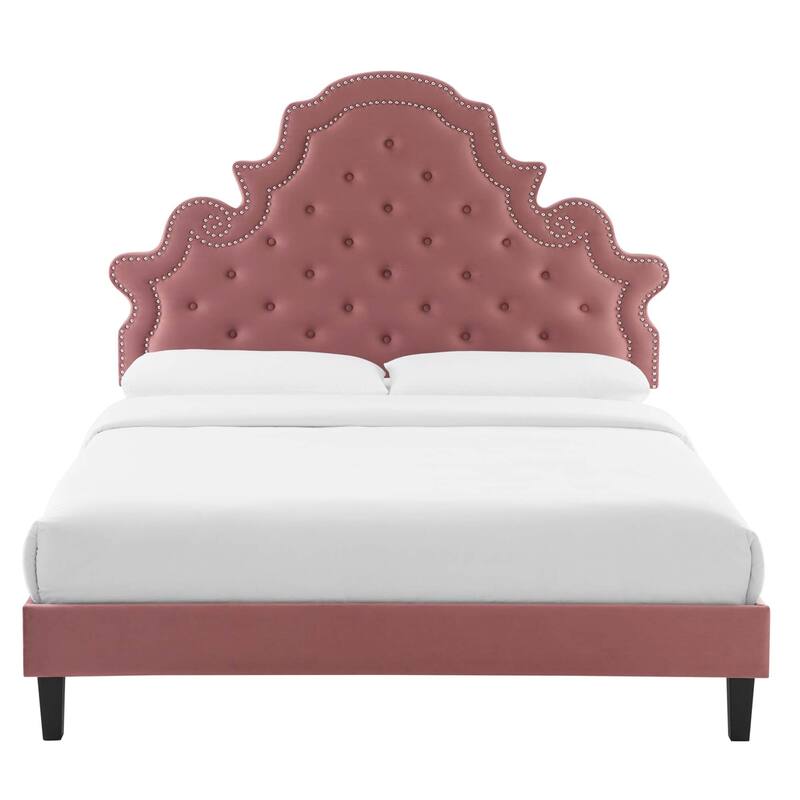 Gwyneth Tufted Performance Velvet Full Platform Bed