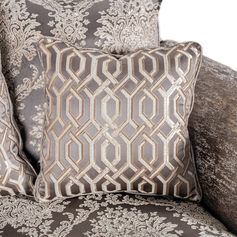 Furniture of America Naree USA Made Traditional 2-Seater Beige and Dark Cherry Loveseat