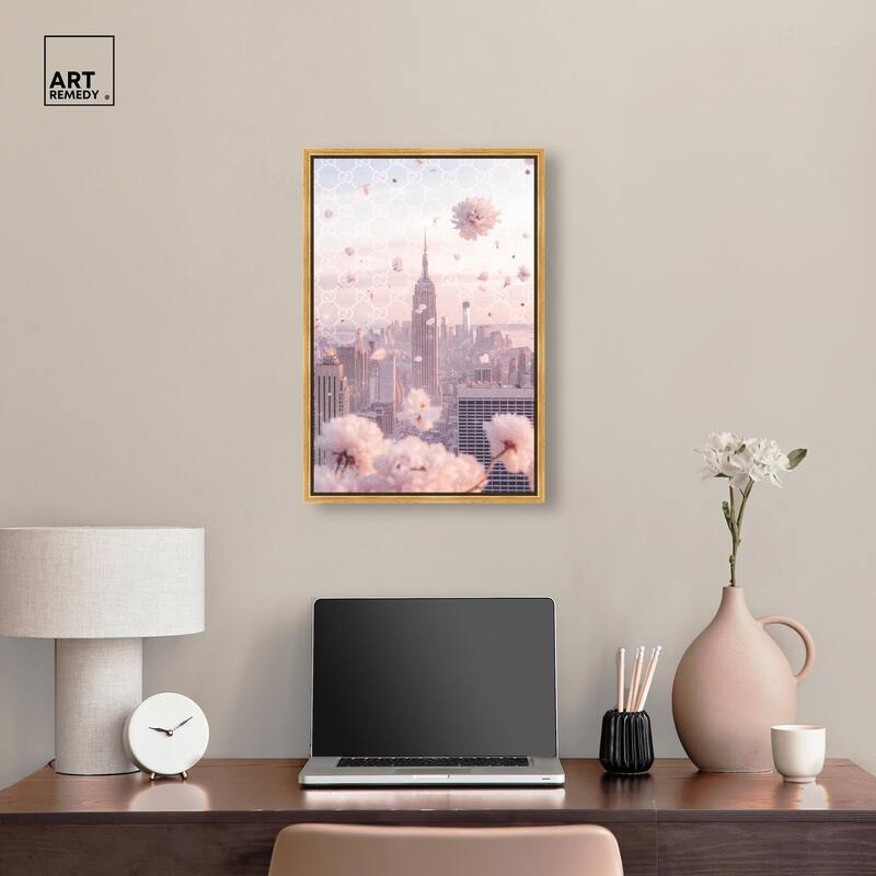 Raining Petals in NYC Canvas by Art Remedy