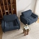 preview thumbnail 24 of 68, 2 Set Modern Wide Armchair Corduroy Accent Chairs