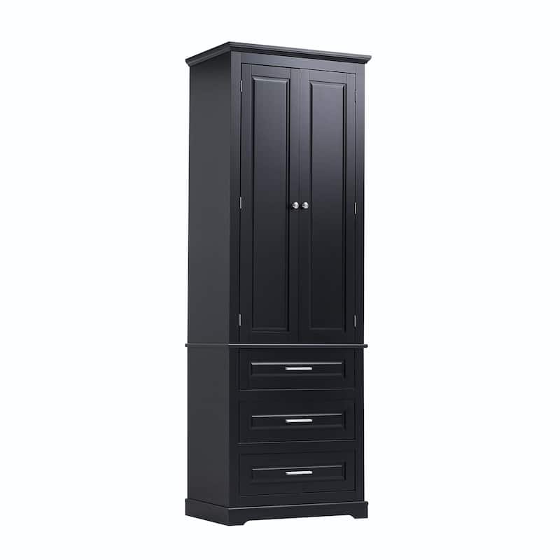 Bathroom Tall Storage Cabinet with Three Drawers