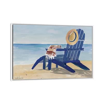 iCanvas "Beach Chairs II" by Stellar Design Studio Framed Canvas Print