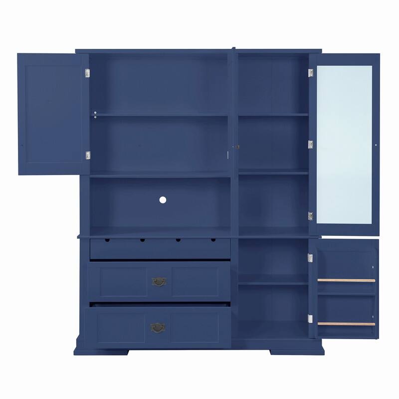 Freestanding 78.3" Kitchen Pantry with Hutch, Large Kitchen Pantry Storage with Drawers,Door Shelf and Adjustable Shelves