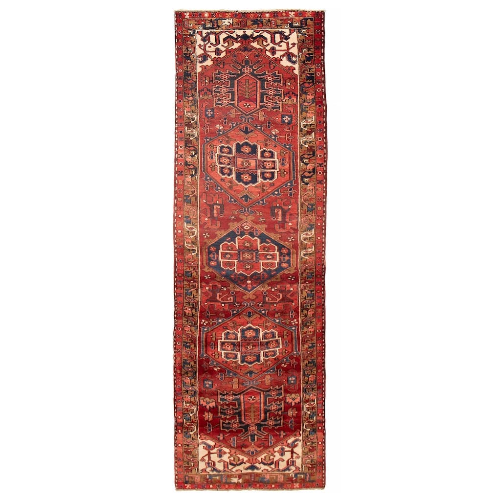 ECARPETGALLERY Hand-knotted Sarabi Red Wool Rug - 3'3 x 10'10