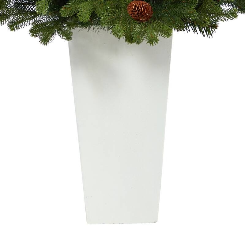 3.5Ft Artificial Christmas Tree with Lights & Pine Cones - Holiday Decor - Green - 36