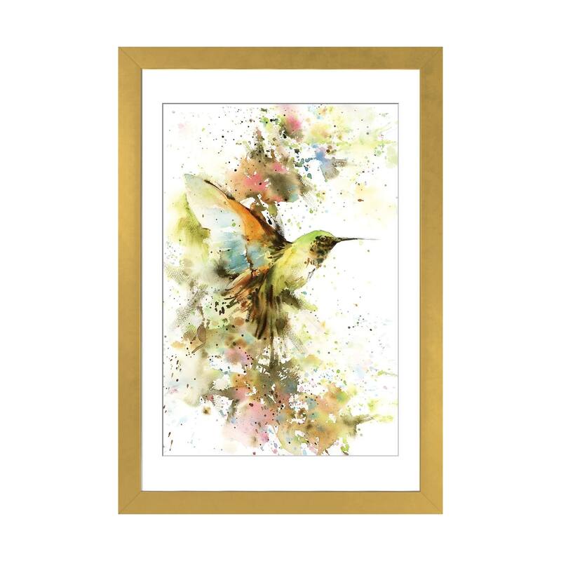 iCanvas "Hummingbird In Summer Colors" by Sophie Rodionov - Gold - 24x16x1