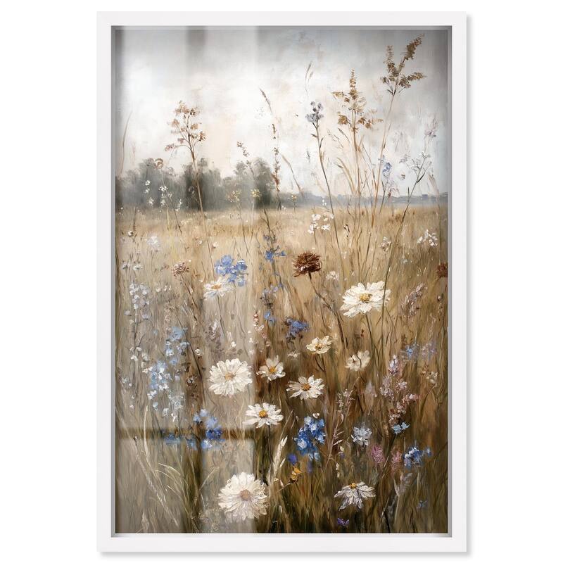 Field of Forgotten Dreams III Shadowbox by Art Remedy - White - 20" x 30"