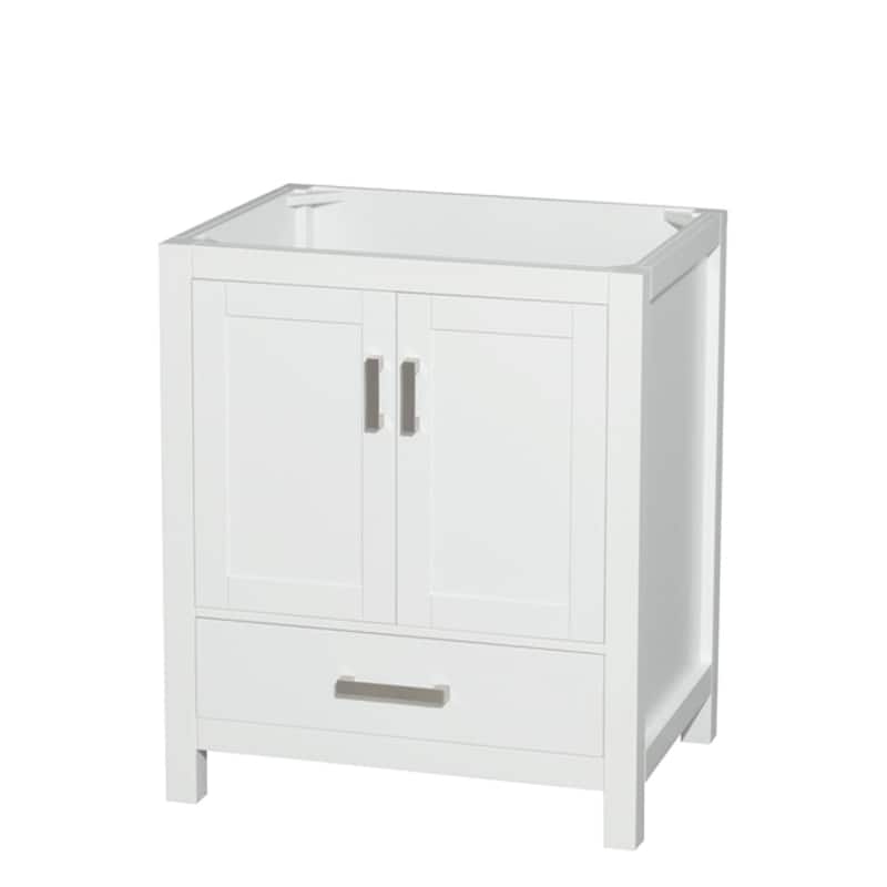 Wyndham Collection Sheffield 30" Hardwood Vanity Cabinet Only - Less - White - Colored