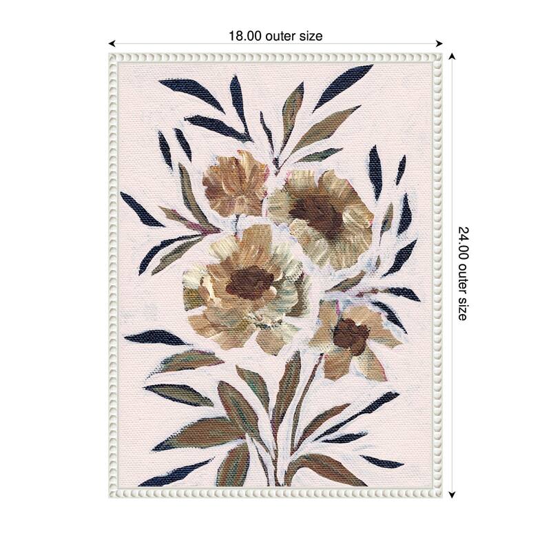 Kate and Laurel Sylvie Muted Paintrely Florals Framed Canvas by Nikita Jariwala