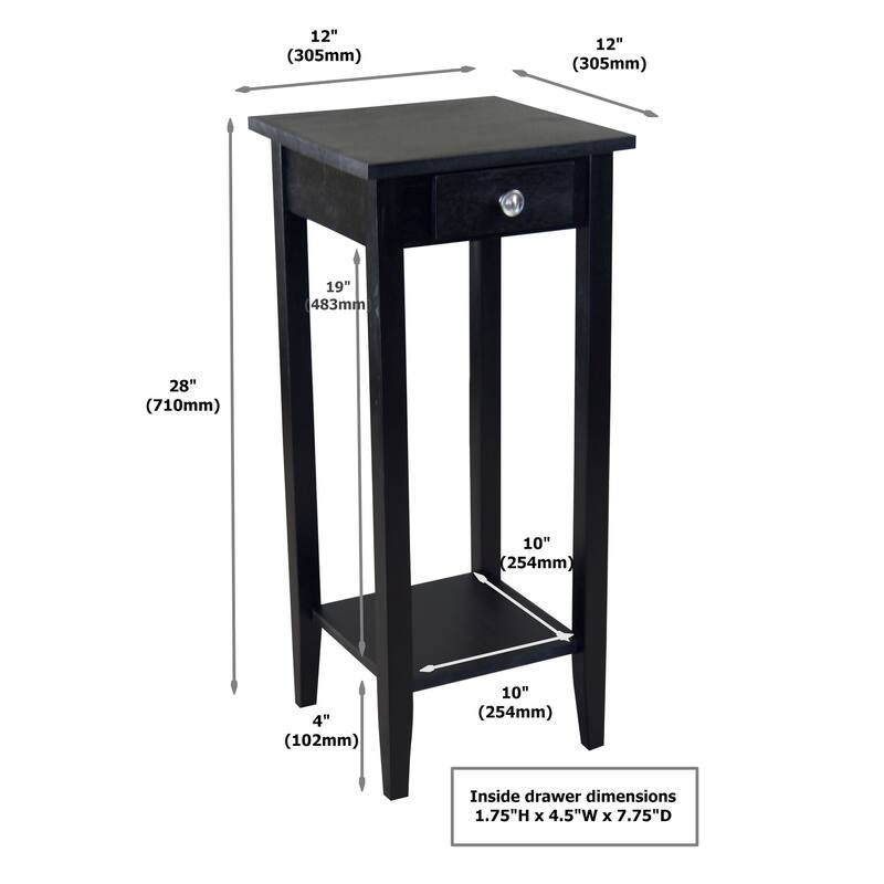 2-Tier Solid Acacia Wood Plant Table with Drawer