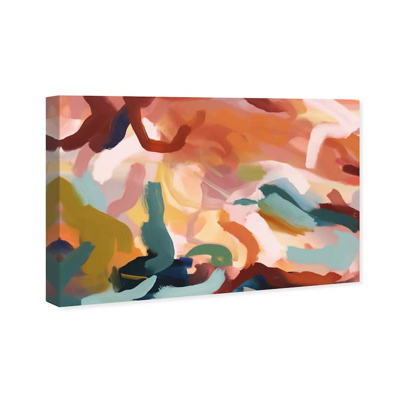 Wynwood Studio Abstract The Canyon Palette Orange and Teal Modern & Contemporary Wall Art Canvas Print