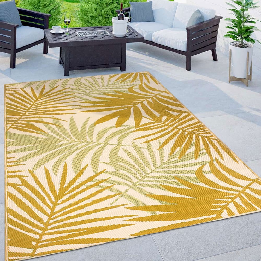 Floral Reversible Plastic Outdoor Rugs