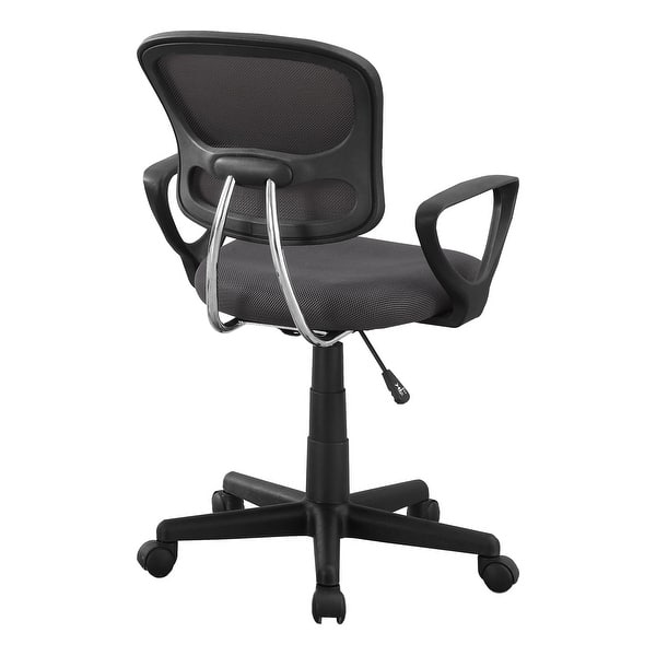 White Polyester Seat Swivel Adjustable Task Chair Mesh Back Plastic ...