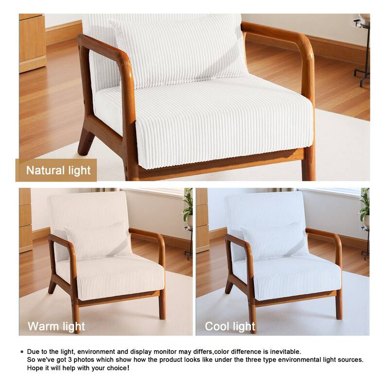 Mid-Century Upholstered Accent Chair with Wood Frame
