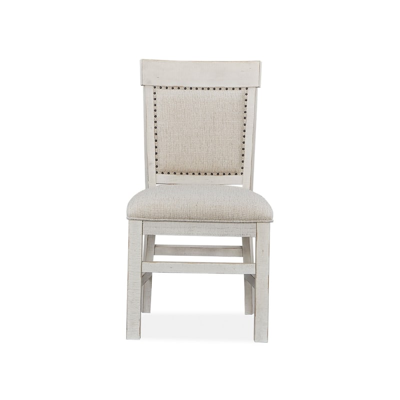 Magnussen Home Bronwyn Alabaster And Toasted Nutmeg Upholstered Side Chair Two Pack - 20''W x 23.38''D x 38.5''H