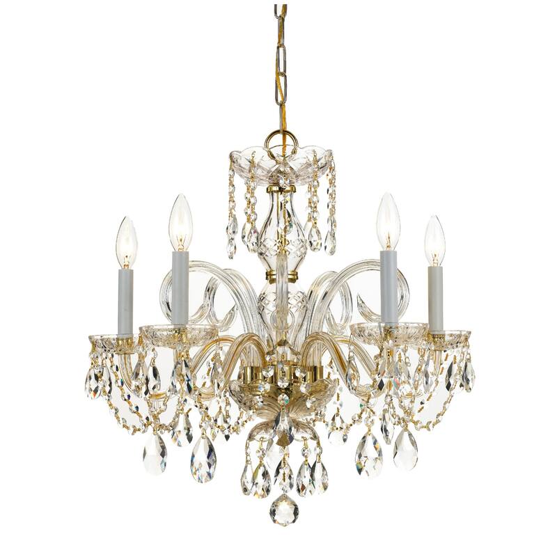 Crystorama Lighting Group Traditional Crystal 5 Light 22" Wide - Polished Brass