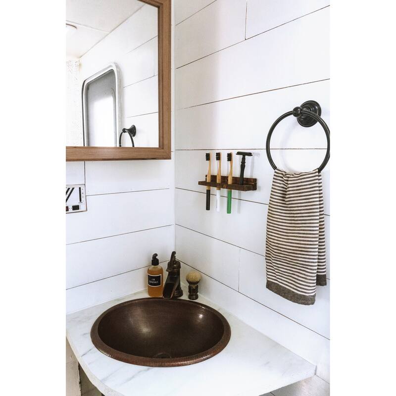 Schrodinger Copper 17" Oval Dual Flex Bath Sink with Ashfield Faucet Kit