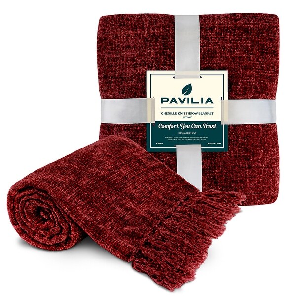 Red chenille throw best sale