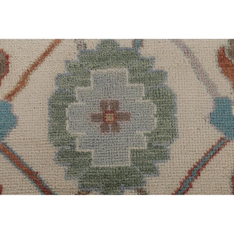 Oushak Oriental Area Rug Handmade Beige Wool Carpet - 8'0" x 9'10"