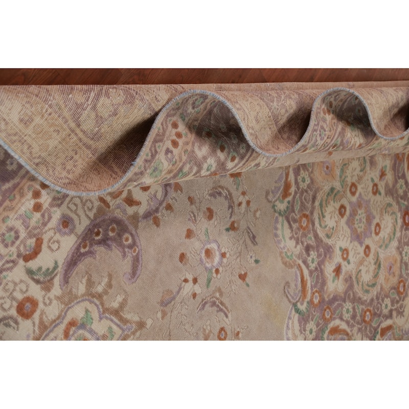 Tabriz Persian Vintage Area Rug Handmade Traditional Wool Carpet - 9'10" x 12'6"