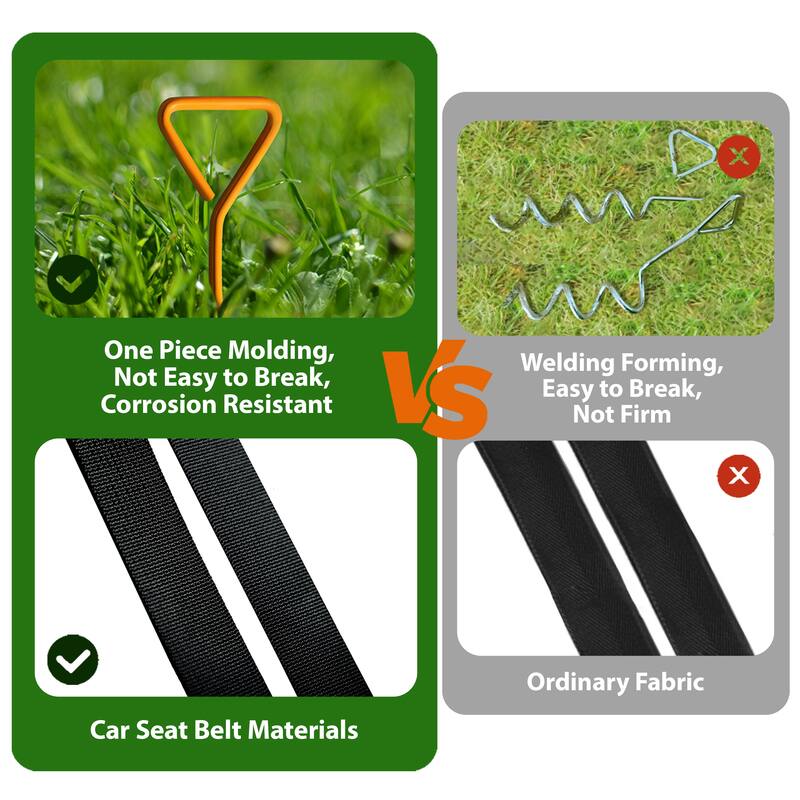 Tradesparker Heavy Duty Trampoline Stakes，Steel Corkscrew Anchors for Canopies