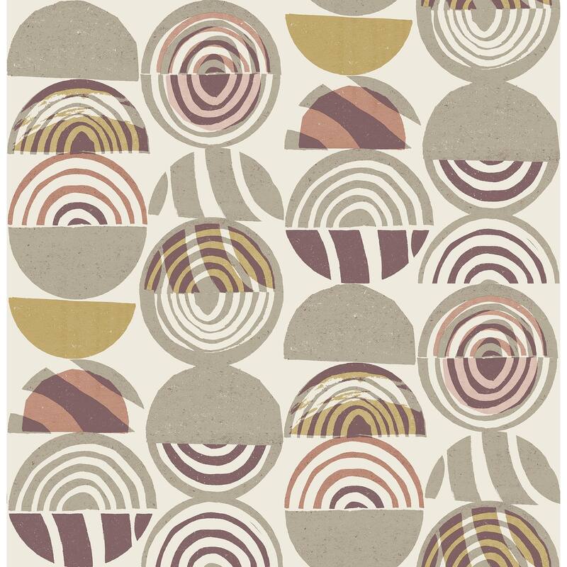 A-Street Prints Mage Plum Mod Geometric Wallpaper