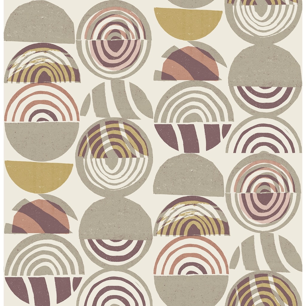 A-Street Prints Mage Plum Mod Geometric Wallpaper