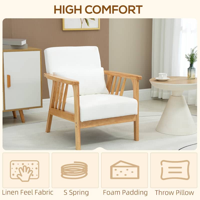 HOMCOM Accent Chairs with Throw Pillow and Cushions