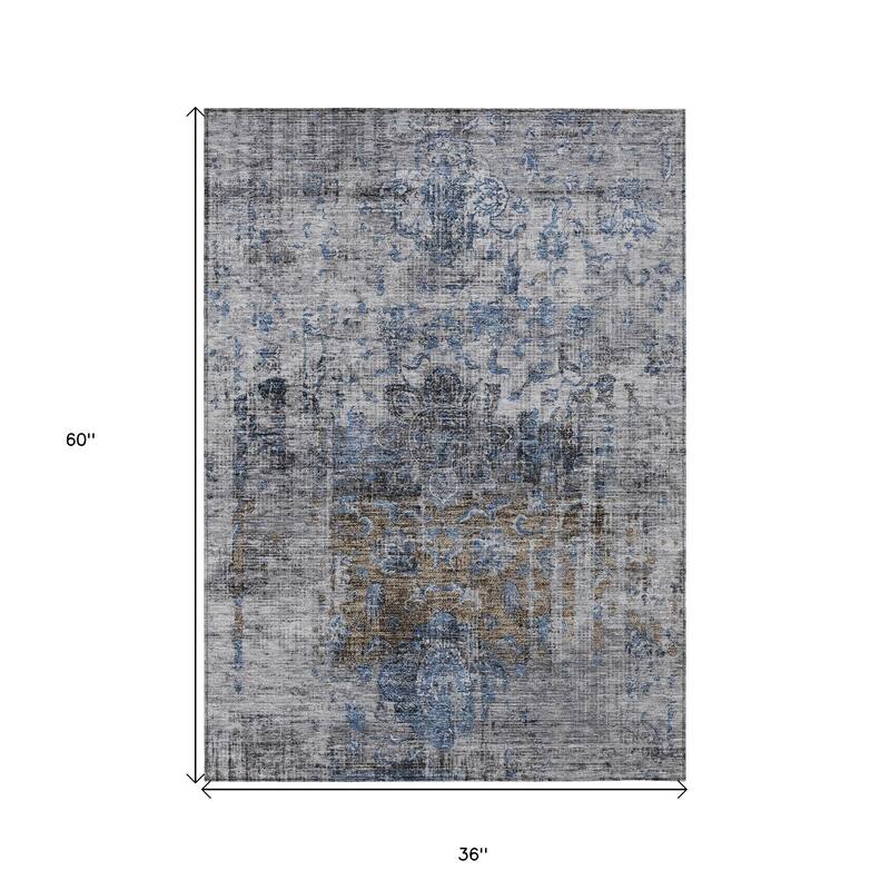 HomeRoots Floral Traditional Rectangle Outdoor Rug